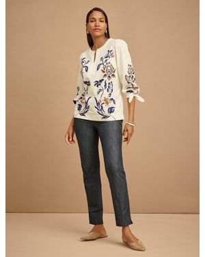 Talbots Hampshire Straight Ankle Trousers - Natural