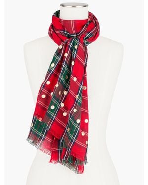 Talbots Negroni Tartan Oblong Scarf - Red