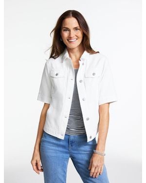 Talbots Short Sleeve Jean Jacket - White