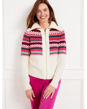 Talbots Zip Cardigan Sweater - Red