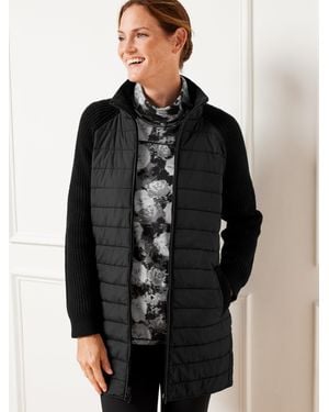 Talbots Thermolite® Quilted Sweater Jacket - Black