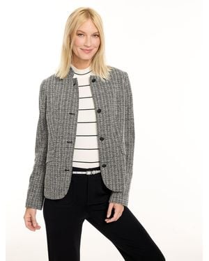 Talbots Herringbone Fitted Blazer - Grey