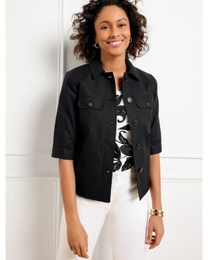 Talbots Slub Twill Jacket - Black
