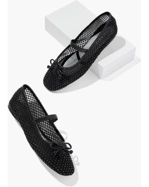 Talbots Blaine Soft Sole Mesh Rhinestone Ballet Flats - Metallic