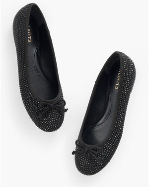 Talbots Blair Rhinestone Suede Ballet Flats - Black