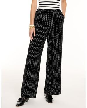 Talbots Polished Crepe Wide Leg Pull-on Trousers - Black