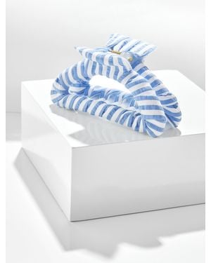 Talbots Sunshine Stripe Hair Clip - Grey