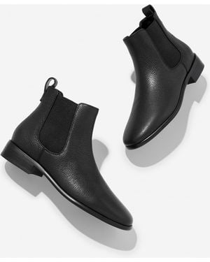 Talbots Brighton Pebble Leather Ankle Boots - Black
