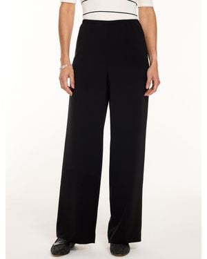 Talbots Polished Crepe Wide Leg Pull-on Pants - Black