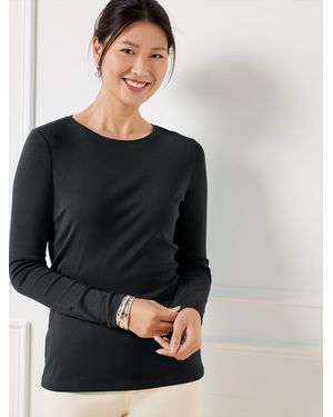 Talbots Pima Crewneck T-shirt - Black