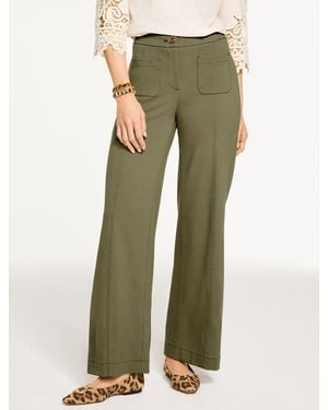 Talbots Wide Leg Ponte Trousers - Green