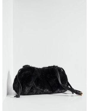 Talbots Serena Faux Fur Clutch - Black