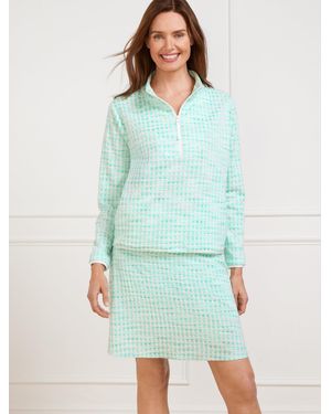 Talbots Bungee Hem Half-zip Sweatshirt - Green
