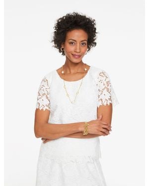 Talbots Rsvp Floral Lace Top - White