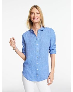 Talbots Linen Everyday Relaxed Shirt - Blue