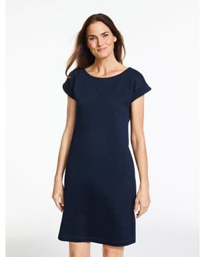 Talbots Quilted Short Sleeve Dress - Blue