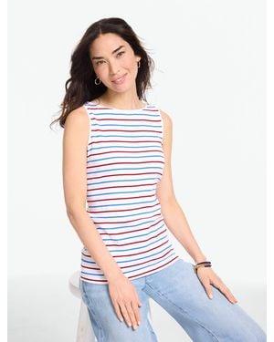 Talbots Bateau Neck Sleeveless Tank Top - White