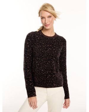 Talbots Jacquard Crewneck Jumper - Black