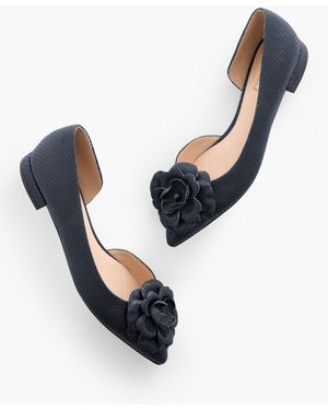 Talbots Scarlet Flower Embossed Flats - Blue