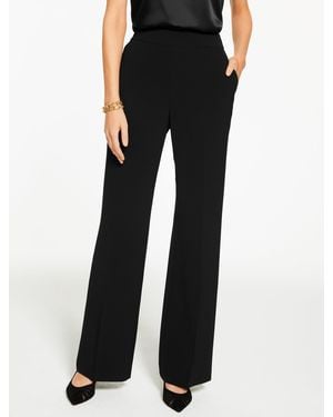 Talbots Wide Leg Stretch Crepe Trousers - Black