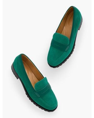 Talbots Cassidy Suede Penny Loafers - Green