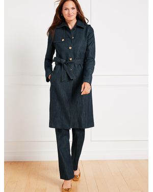 Talbots Refined Denim Trench - Blue