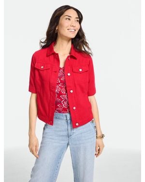 Talbots Short Sleeve Jean Jacket - Red