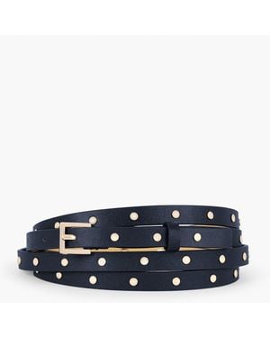 Talbots Studded Double Wrap Leather Belt - Blue