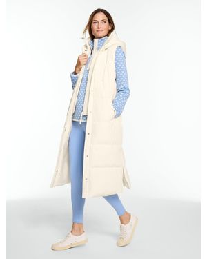 Talbots Hooded Long Puffer Vest - Blue