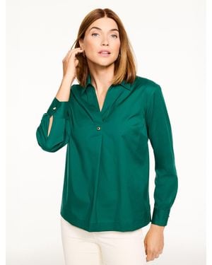 Talbots Non-iron Popover Shirt - Green