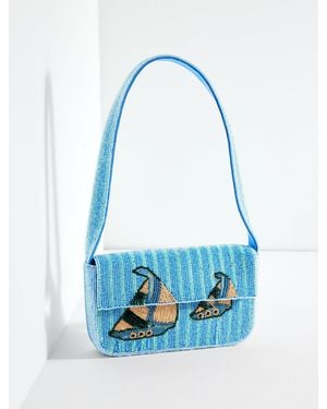 Talbots Nautical Beaded Shoulder Bag - Blue