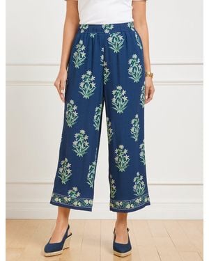 Talbots Wide Crop Pull-on Pants - Blue