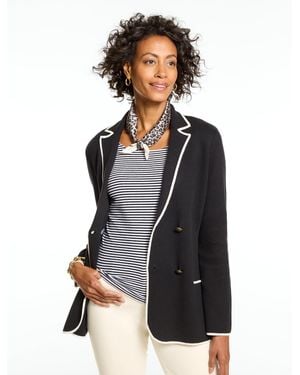 Talbots Tipped Jumper Blazer - Black