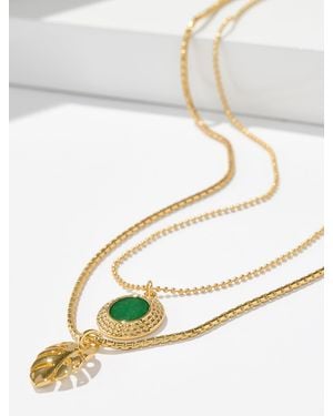 Talbots Vespera Layered Pendant Necklace - White