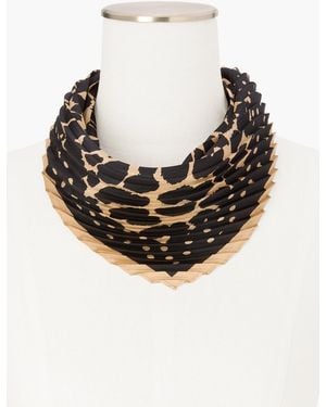 Talbots Dots & Animal Pleated Silk Square Scarf - Black