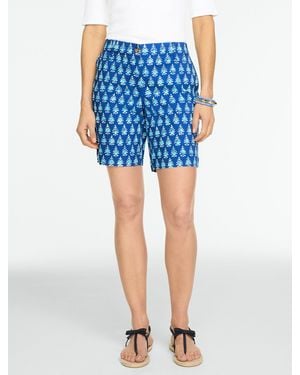 Talbots Heritage Twill Relaxed Chino Shorts - Blue