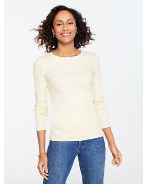 Talbots Ribbed Crewneck T-shirt - White