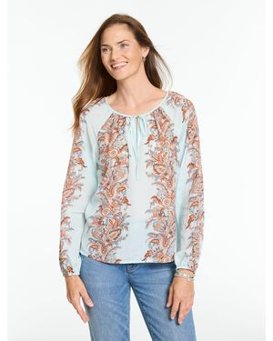 Talbots Layered Paisley Top - White