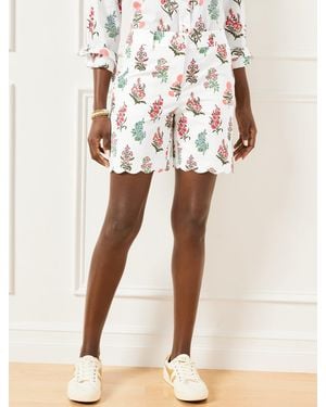 Talbots Scallop Hem Shorts - White