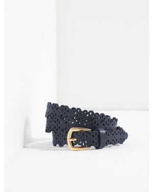 Talbots Perforated Flower Belt - Blue