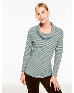 Talbots Cowl-neck Waffle Knit Pullover Sweater - Gray