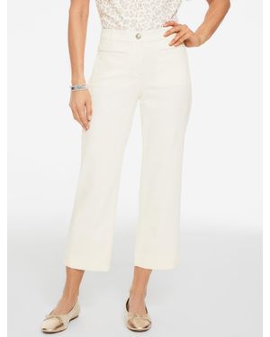 Talbots Canvas Straight Crop Trousers - White
