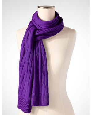 Talbots Soft Cable Knit Scarf - Purple
