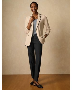 Talbots Tipped Jumper Blazer - Natural