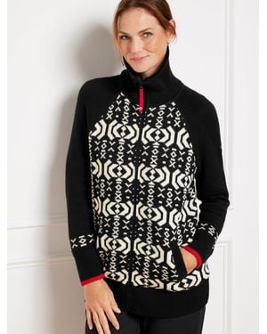 Talbots Zip Front Coatigan - Black