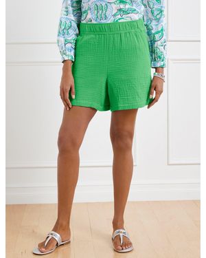 Talbots Pull-on Gauze Shorts - Green