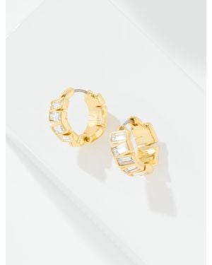 Talbots Glamorous Hoop Earrings - White