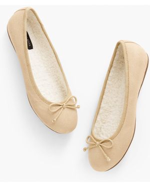 Talbots Blakely Cosy Suede Ballet Slippers - White