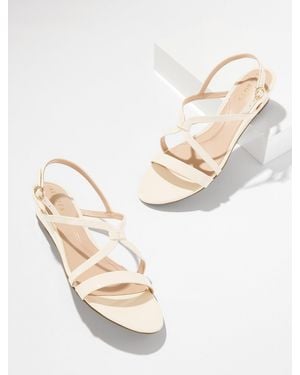 Talbots Capri Patent Leather Wedge Sandals - Natural