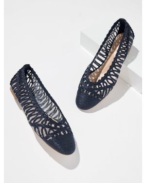 Talbots Tana Woven Cord Raffia Ballet Flats - Blue